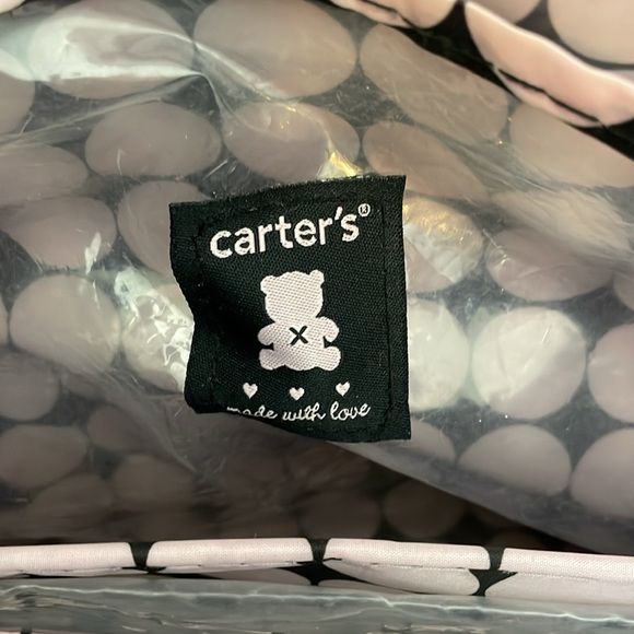Carter's Black Pink Baby Diaper Bag Large 2 Outside Pockets 2 Side Pockets - Picture 5 of 5